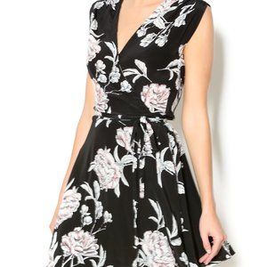 Yumi Kim Soho Mixer Black Carnation Wrap Dress